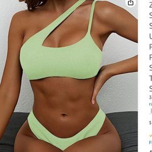 ZAFUL Women's Sexy Cutout One Shoulder Bikini Underwire Padded Two Piece Bathing